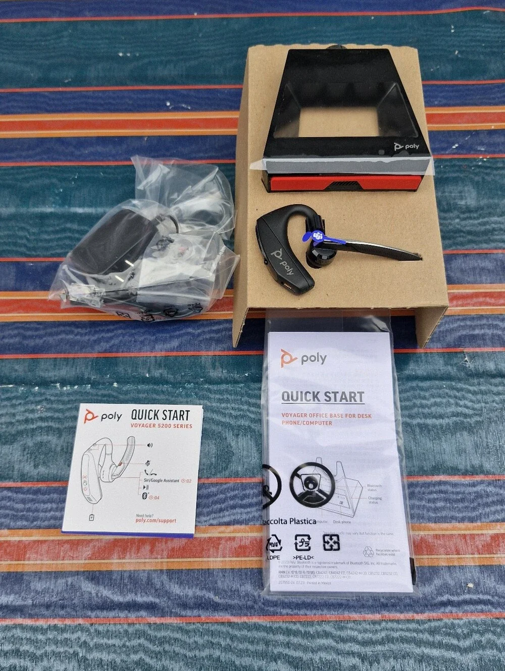 Poly Voyager 5200 Office Bluetooth Headset 2-Way Base Microsoft Teams